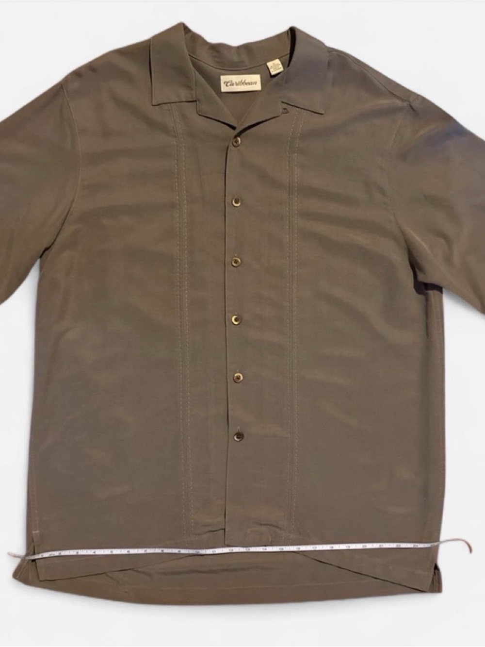 Caribbean Olive Brown Short-Sleeve Camp Shirt